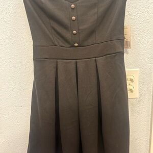 2 New Forever 21 Short Strapless Pleated Black and Gray Dresses